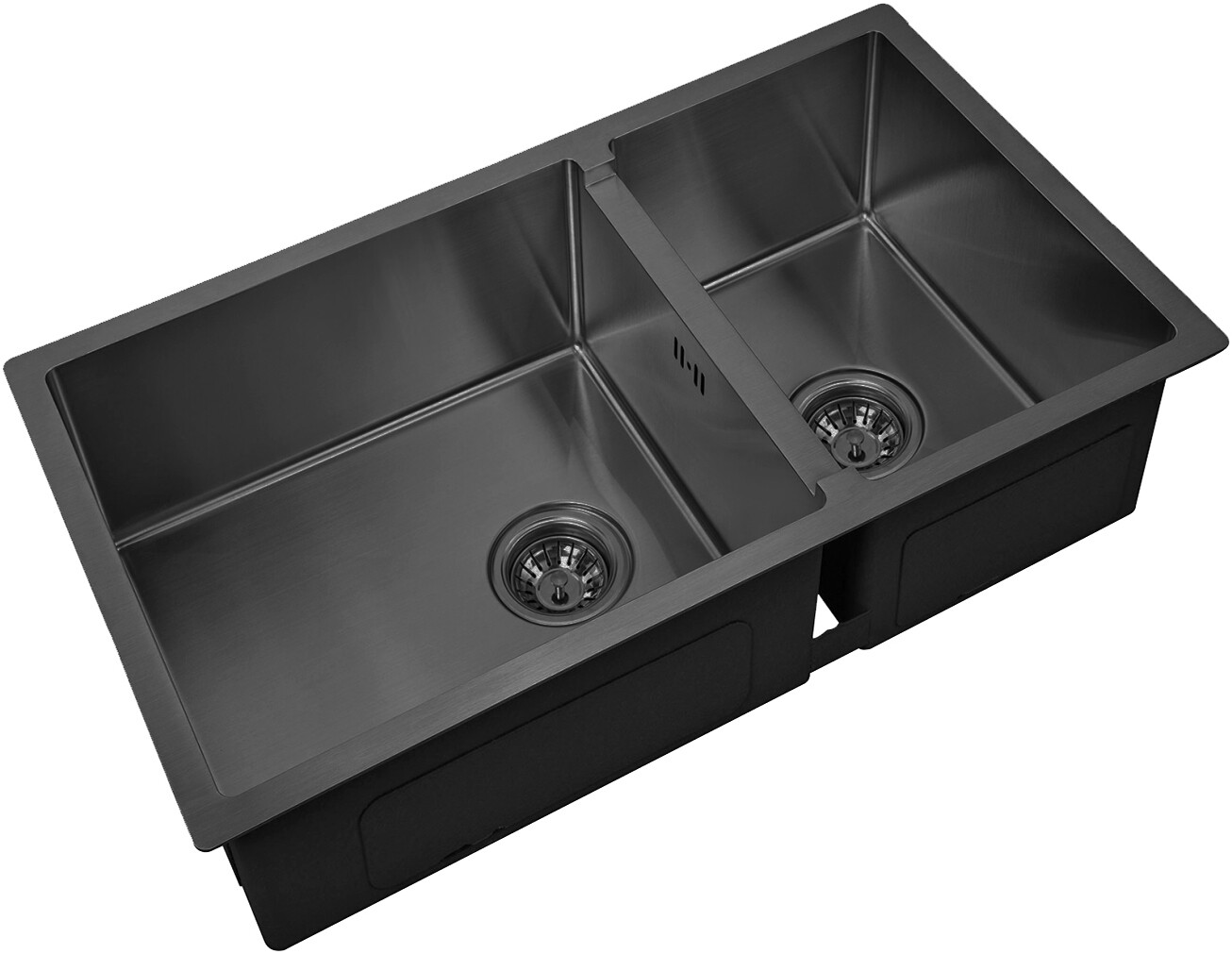 Мойка кухонная ZorG Inox R PVD 78-2-44 GRAFIT из нержавеющей стали, графит