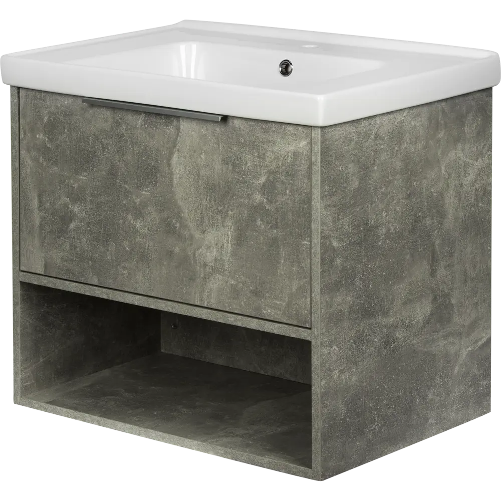 Тумба под раковину подвесная «Дана» 60 см цвет серый цемент SANFLOR STLM-2029286 - Вид №1