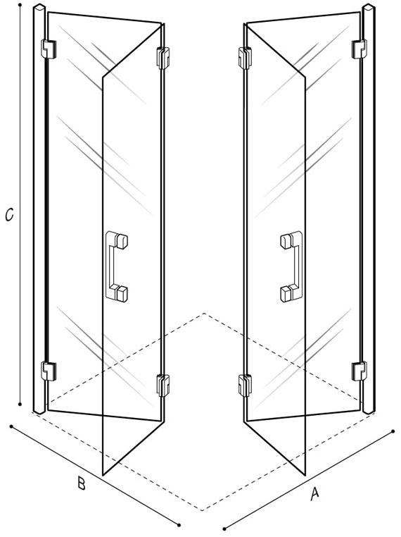 Ponte Giulio Душевая кабина с раздвижными дверцами Hug C53fbs24 - Вид №1
