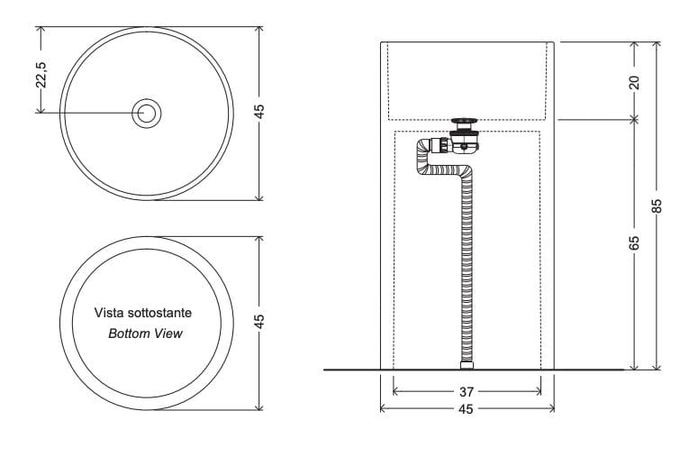 Мраморная круглая отдельно стоящая раковина Nic очевидный ARCH-00068885 - Вид №5