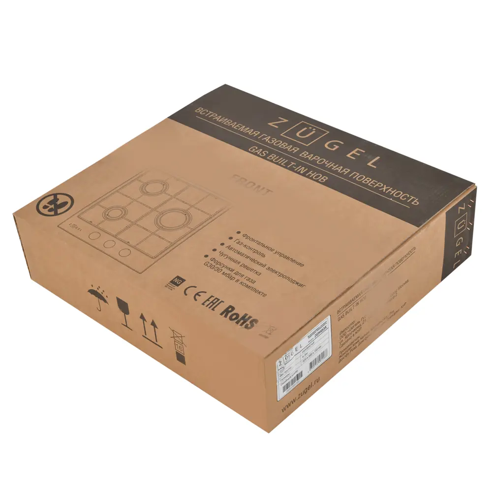 Газовая варочная панель Zugel ZGH453X 45 см 3 конфорки цвет серый STLM-2137106 - Вид №6