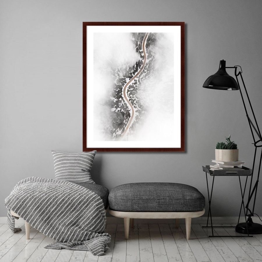 Арт-фотография в деревянной раме 78,5х100 см Endless road КАРТИНЫ В КВАРТИРУ  264776 Белый;черный;разноцветный  - Вид №2