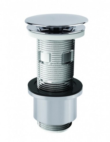 122900 000 00  Универсальный слив Cut & Click для умывальника, с фиксированным или фиксированным клапаном, переключаемый, h. 100 мм, хром Valentin Хром  - Вид №1