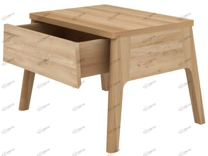 Ethnicraft Прямоугольная прикроватная тумбочка из дуба с ящиками Oak air 51210