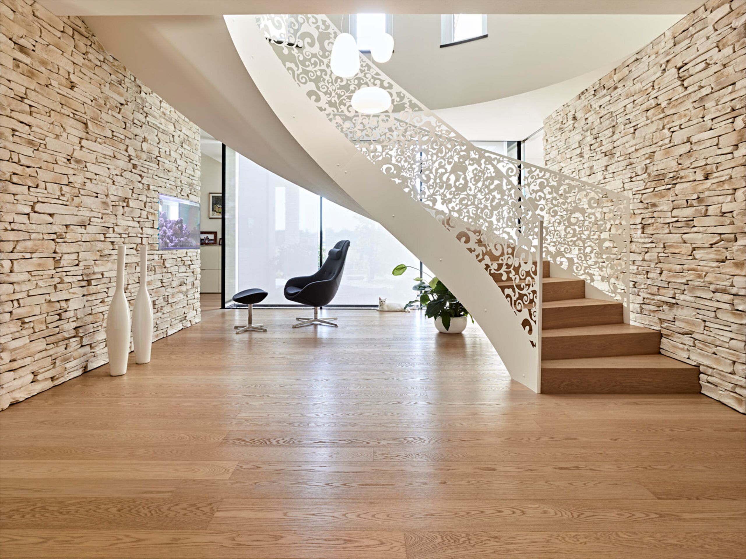 Биосовместимая трехслойная деревянная лестница Fiemme Tremila SCALA CON PEDATA A FILO ALZATA ARCH-00150403 - Вид №9