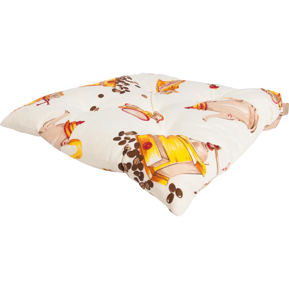 Сидушка «Coffee» с липучками 40х35х6 см цвет бежевый 17990101 STLM-2083899 Santreyd  - Вид №1