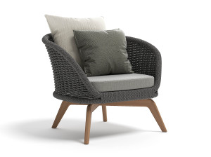 Кресло для сада из акриловой ткани с подлокотниками