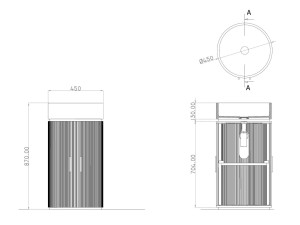 Мраморная отдельно стоящая круглая раковина