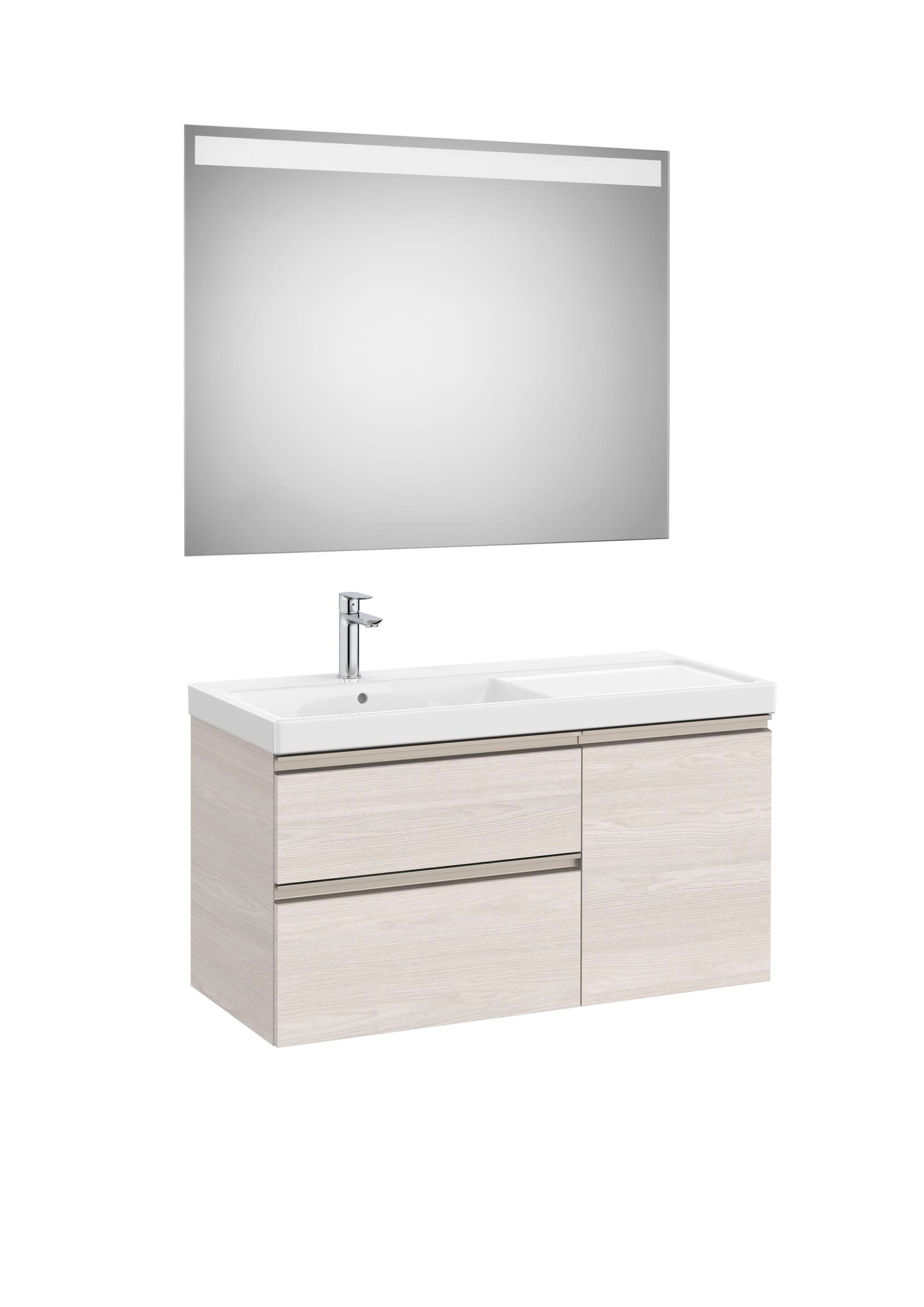 Деревянный умывальник с ящиками, дверцами, зеркалом и встроенной раковиной Roca The Gap ARCH-00147702