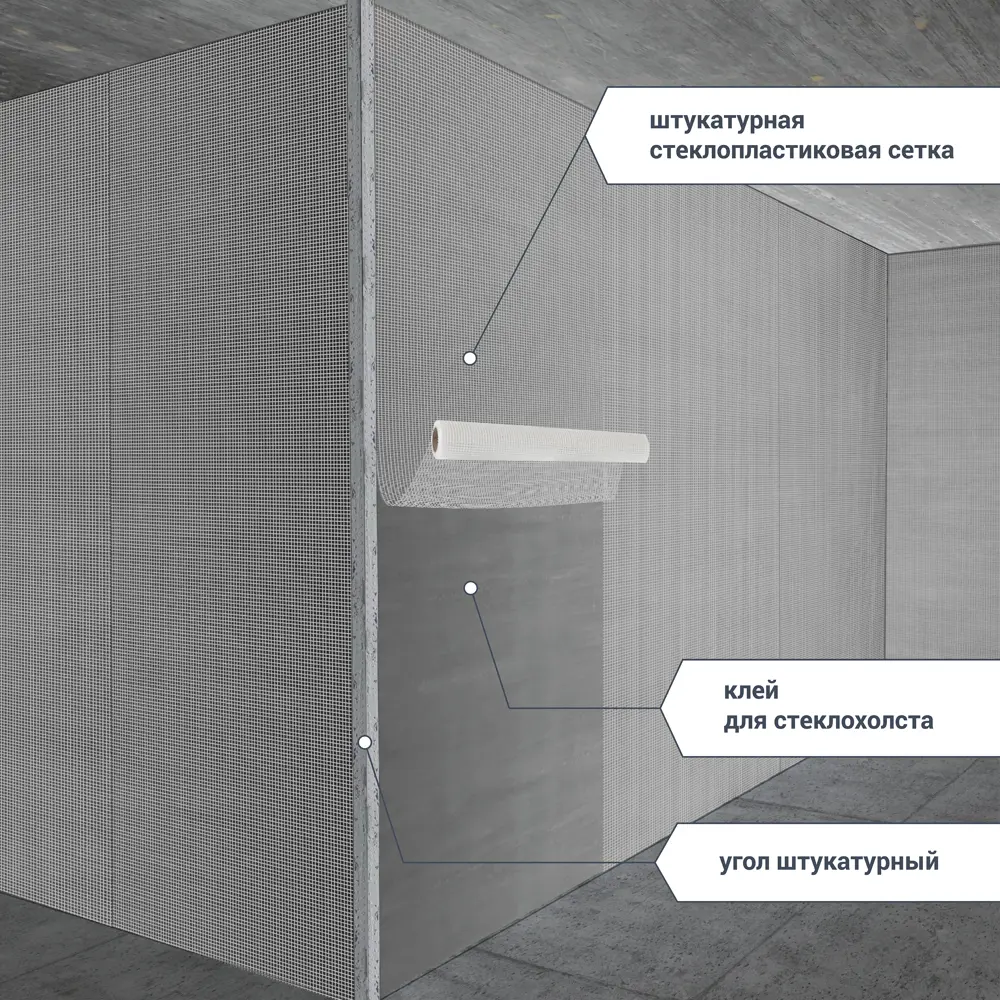 Сетка стеклотканевая штукатурная 5x5 Axton 70 г/м² 1x50 м STLM-2105959 - Вид №2