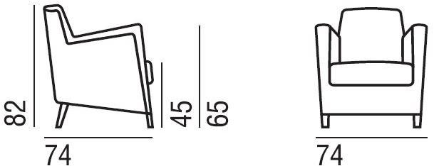 Verzelloni Кресло со съемным чехлом из ткани Calvino sun-id-1489245 - Вид №1