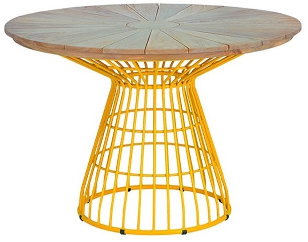 cbdesign Круглый садовый стол из алюминия и дерева Fiorella Tj 331/332/333 - Вид №1