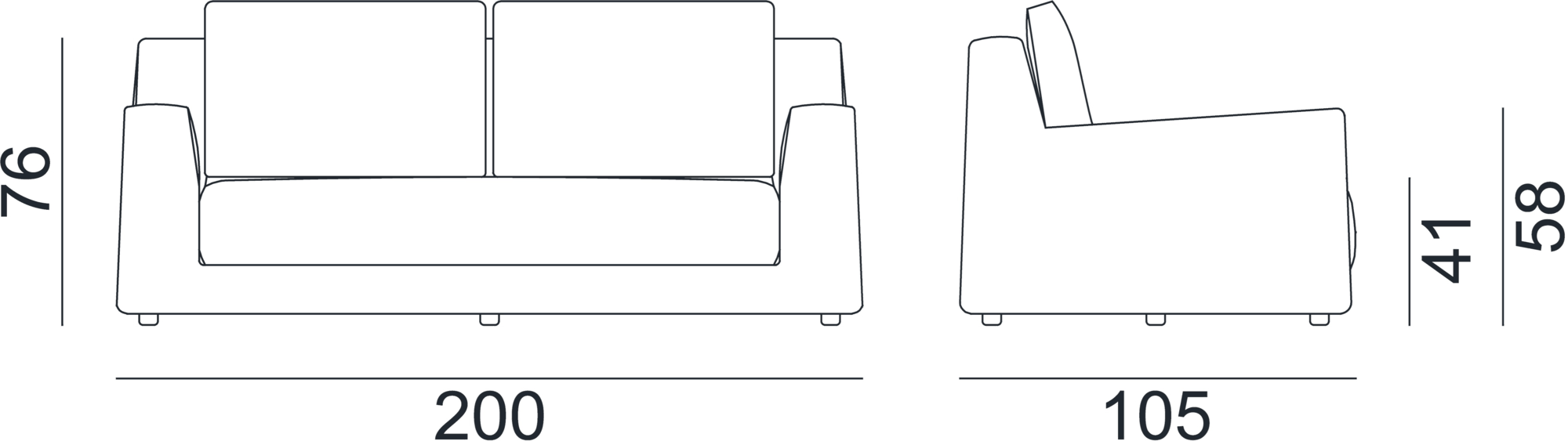 Gervasoni 2-х местный тканевый диван со съемным чехлом Loll sun-id-1456488 - Вид №3