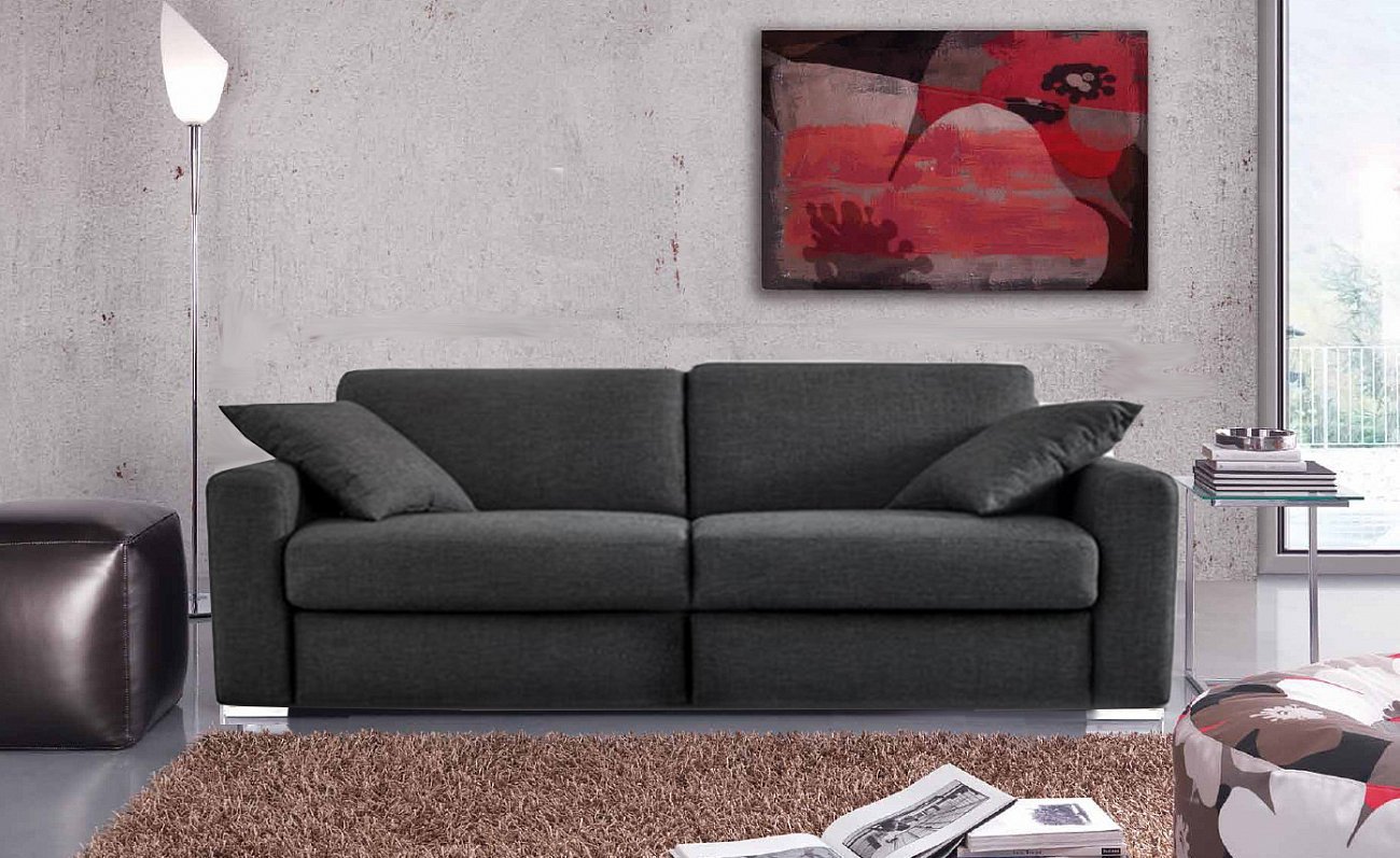 Диван раскладной прямой серый "Зкко" ALTA COMFORT ЛОТОС 030808 Серый  - Вид №1