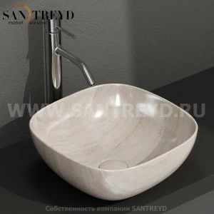 B6Q38SB Накладная раковина на столешницу  квадратная Ceramica Globo T-EDGE