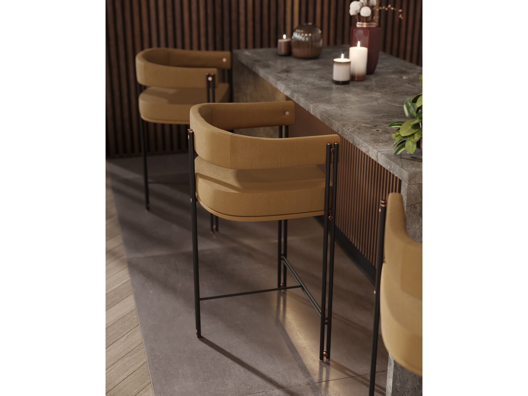 Тканевый барный стул PRADDY Natur ARCH-00143437 - Вид №3