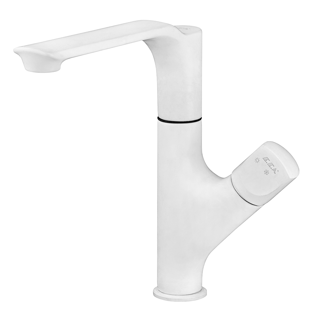 102118063c4  Смеситель для мойки Myra - белый матовый Eca 