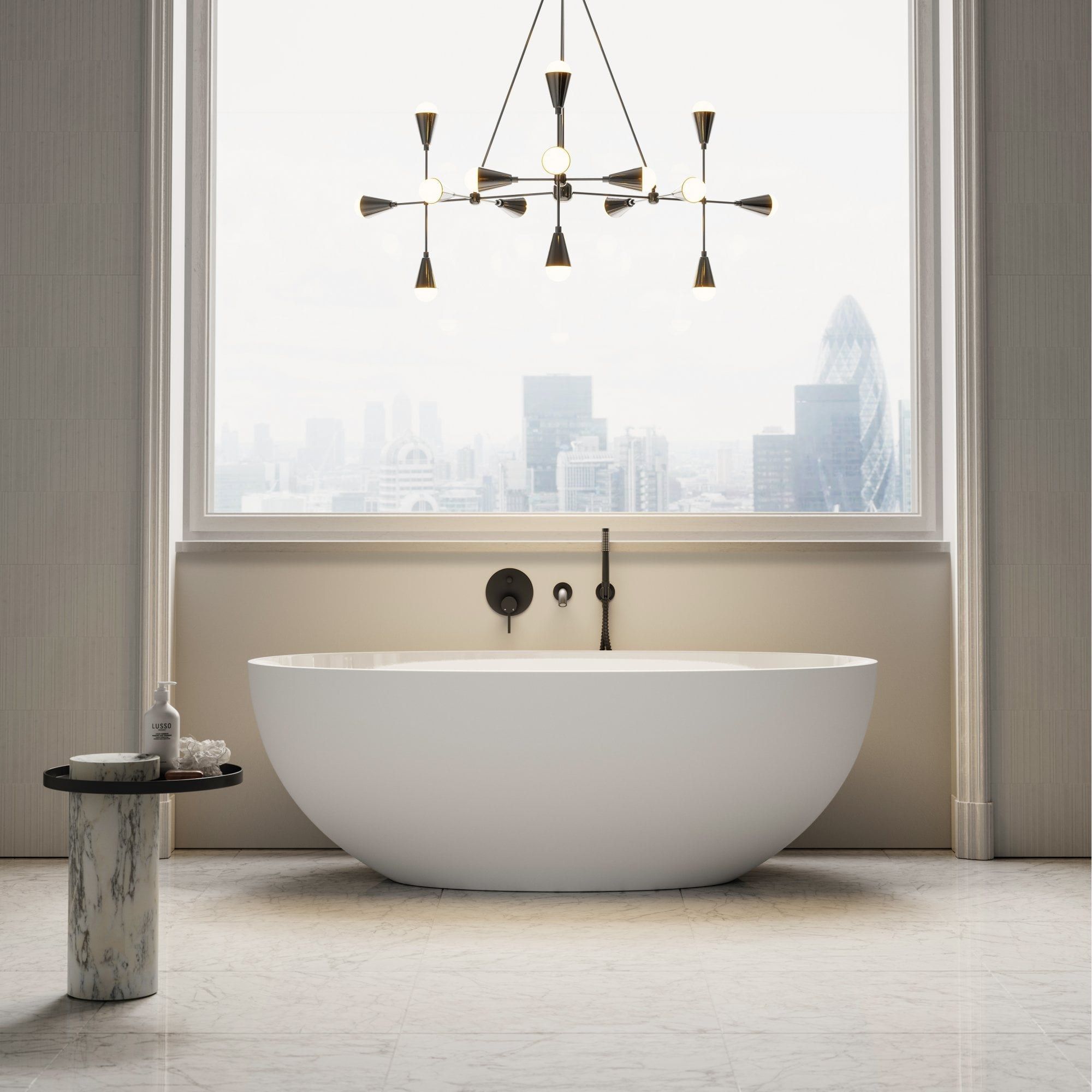 Овальная ванна в центре комнаты из смолы LUSSO Пикассо ARCH-00125611 - Вид №8