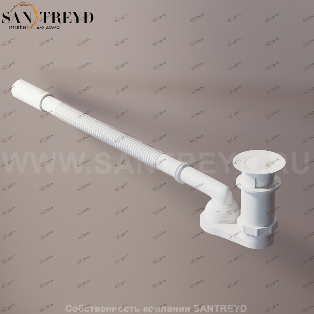 Agape  Сифон с нажимным донным клапаном белый для ванн с кольцом 70 мм MET0477Z Ricambi