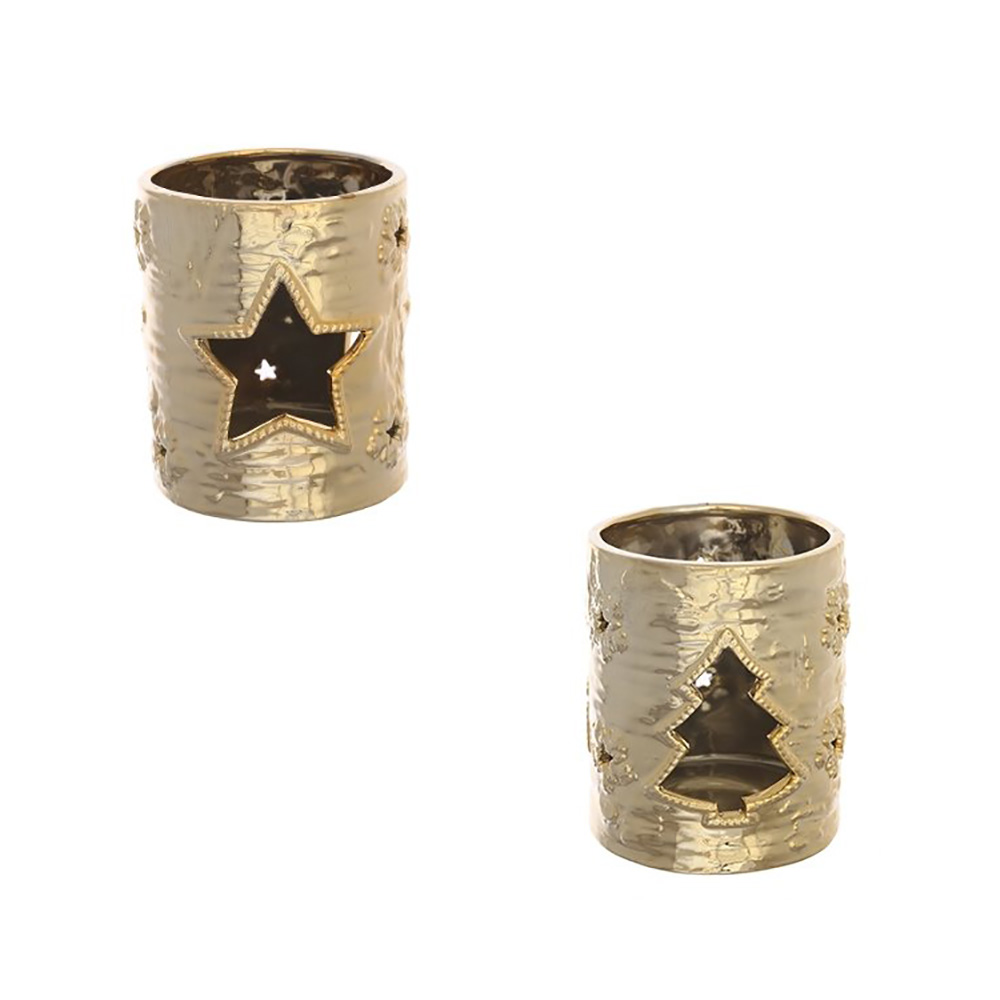 263824 Подсвечник "Новогодний" H. 11.5 см Золото Santreyd 