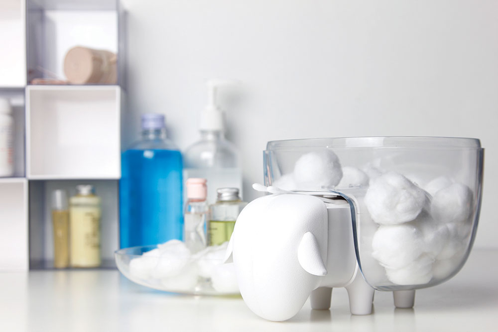 QL10227-WH-CL Держатель для ватных дисков sheep белый-прозрачный Qualy  - Вид №1