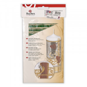 3106329 Фольга "восковая", Голографические полоски 20x10 см, упаковка 1 шт, цвет зеленый