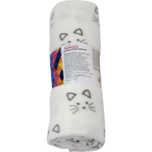 Плед «Барсик» 120x150 см флис цвет белый