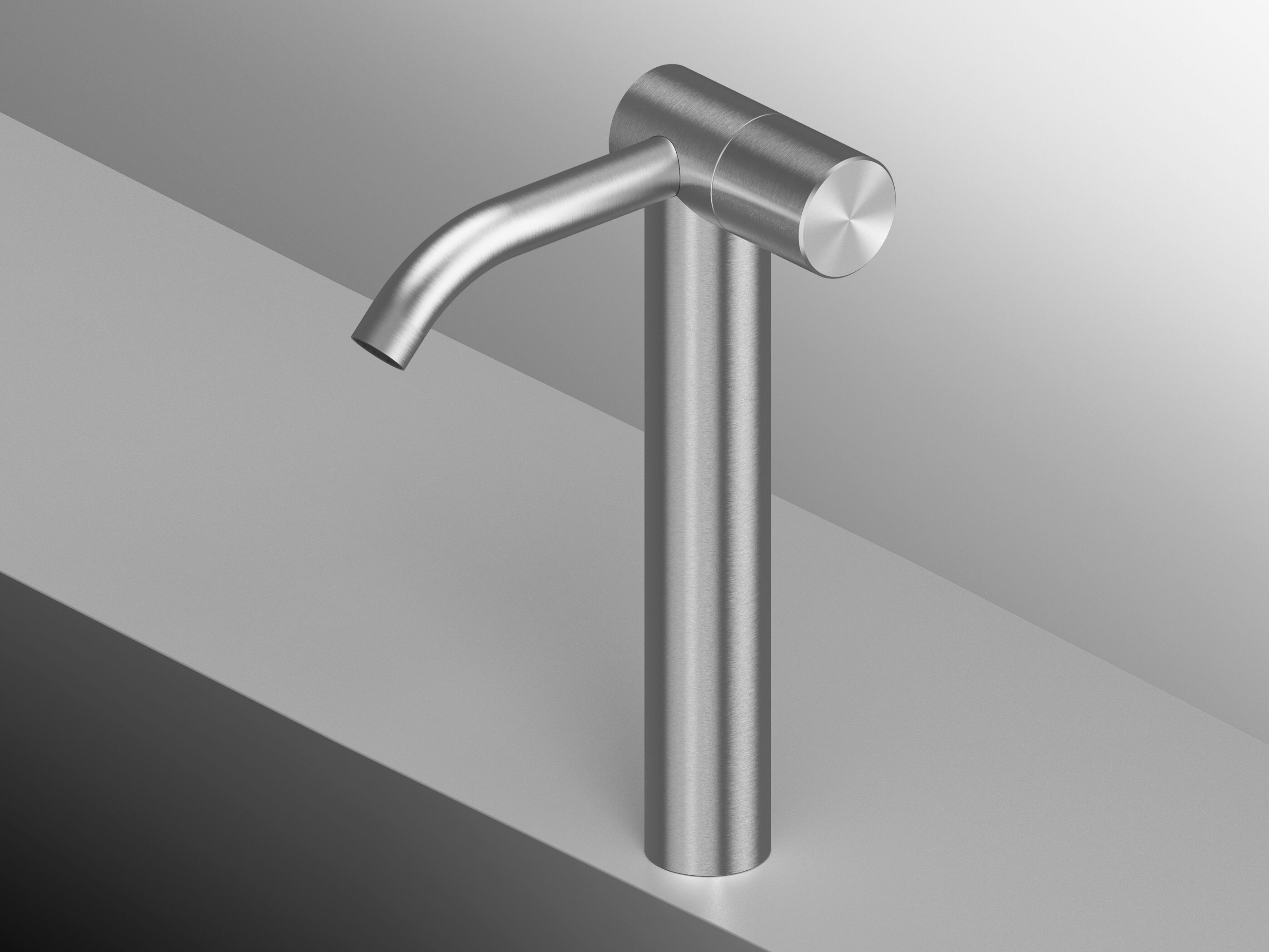 Waschtisch-Mischbatterie aus Stahl zur Standmontage mit progressiver Kartusche Quadrodesign Hum ARCH-00076049