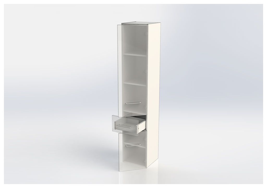 Шкаф-пенал для ванной Aquanet Порто 35 белый 00195732 - Вид №7