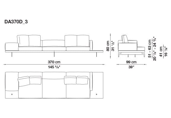 3-местный тканевый диван с полуостровом B&B Italia док ARCH-00061121 - Вид №140