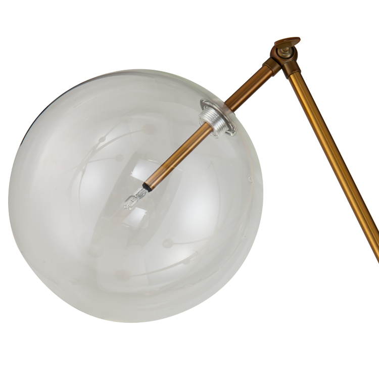 Торшер 160х80 см латунь Globe Mobile 3 KG0965F-3 brass DELIGHT COLLECTION  00-3882422 Белый;золото;прозрачный  - Вид №4
