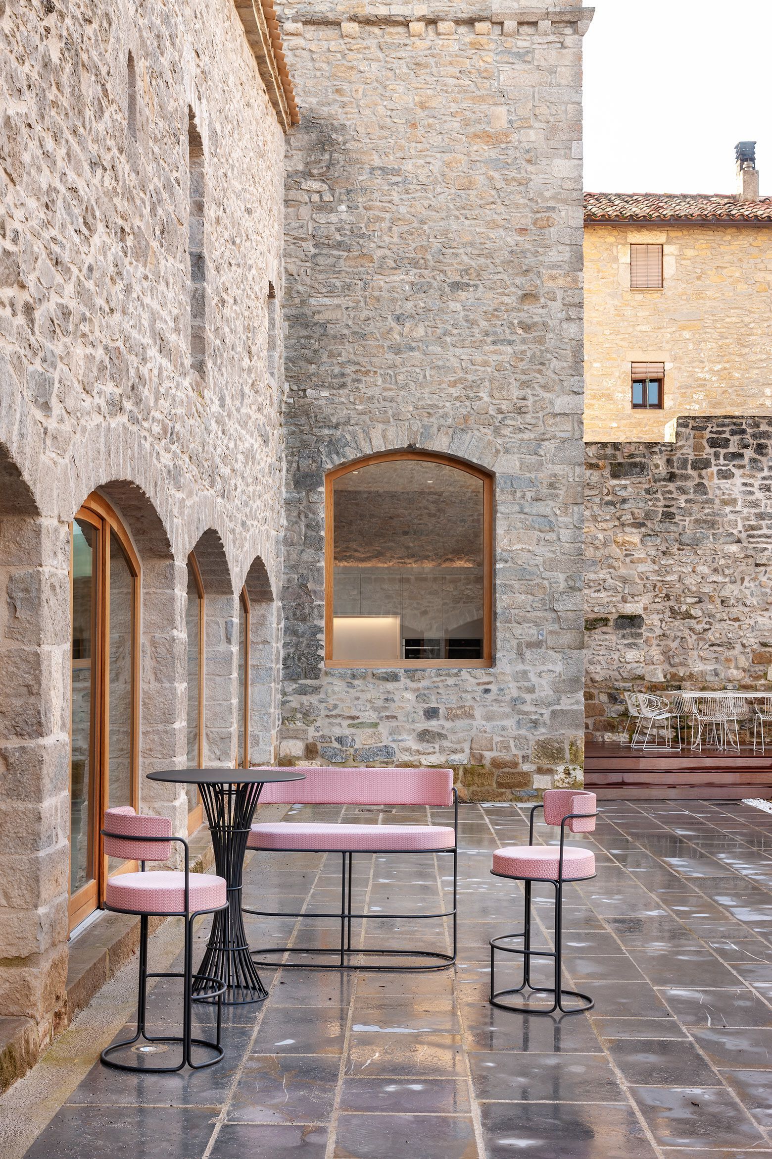 Стальной высокий круглый садовый стол iSimar Болония ARCH-00032959 - Вид №3