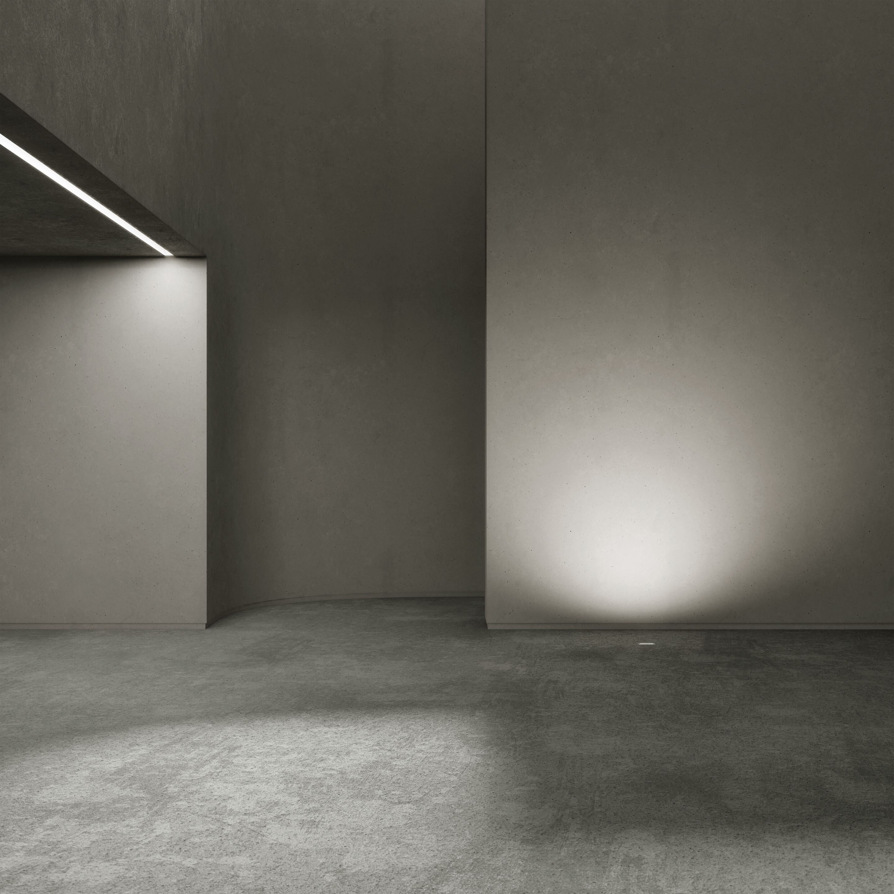 Анодированный алюминиевый светодиодный встраиваемый настенный светильник PUK HYDROFLOOR NANO LINEAR ARCH-00090224 - Вид №1