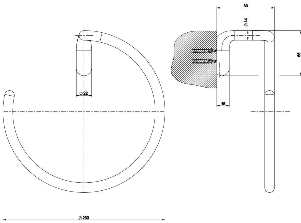 Держатель для полотенец из латуни Gessi капля ARCH-00076627 - Вид №2