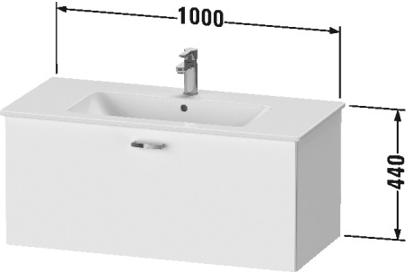 XB603204949 Тумбочка подвесная XBase #XB6032 1000 x 475 мм Графит матовый, декор Duravit  - Вид №1