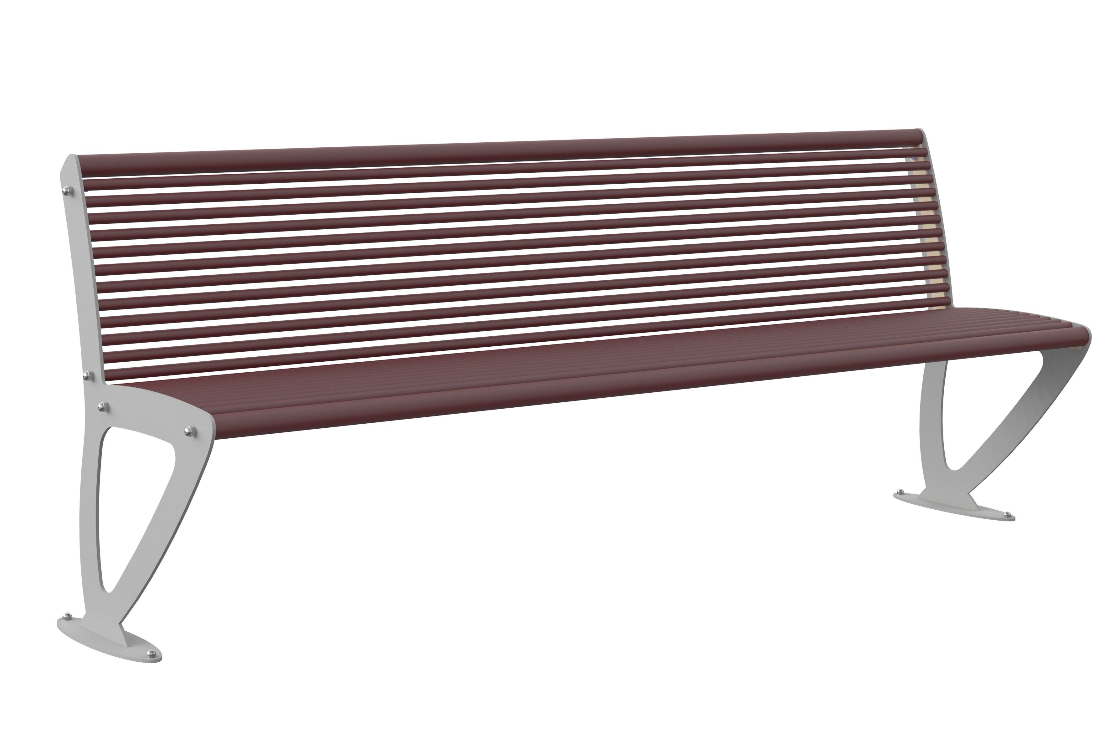 Оцинкованная стальная скамья со спинкой Lazzari BRUXELLES ARCH-00152249 - Вид №4