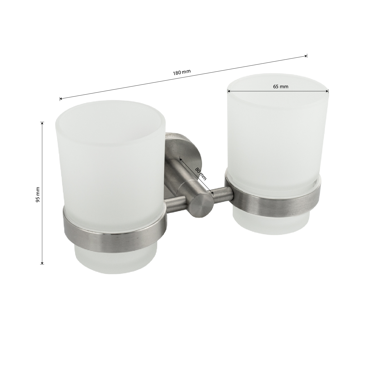 GFmark - Стакан + стакан с креплением к стене, из нержавеющей стали, код: 80160  - Вид №3