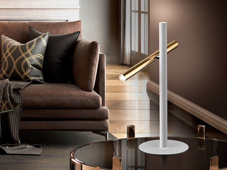 087843 Настольная лампа 2L золото белый Schuller Varas  - Вид №1