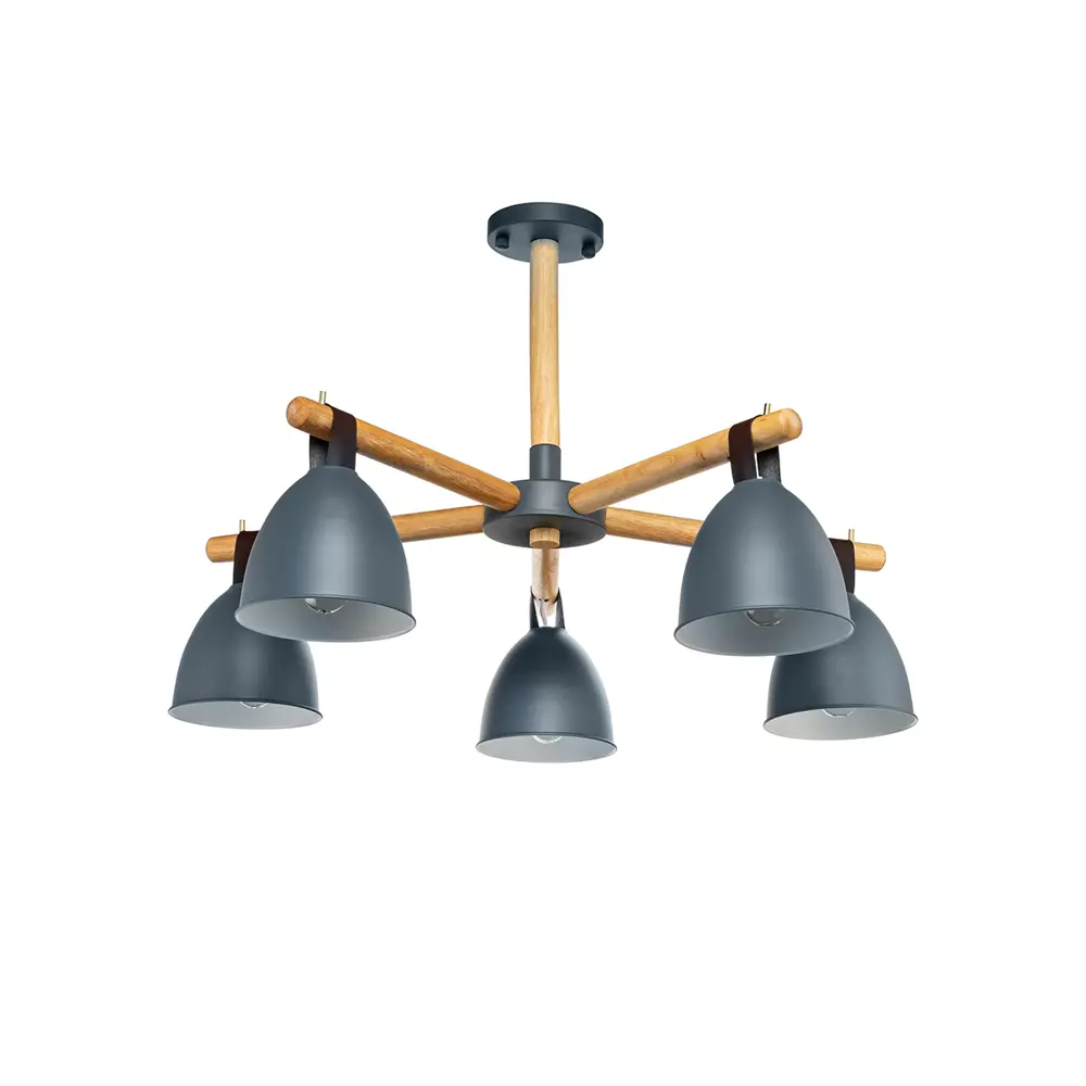 Люстра на штанге Lamplandia Decize Grey L1467, 5 ламп, 17 м², цвет серый STLM-2062588 - Вид №1