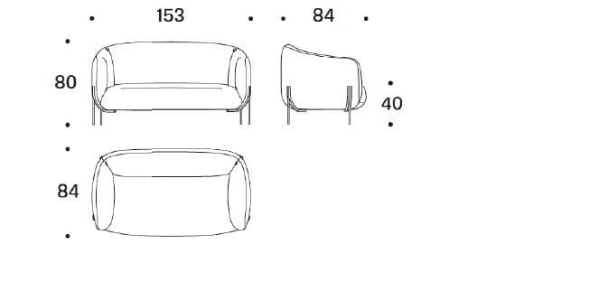 2-местный съемный тканевый диван Saba Italia ARCH-00035995 - Вид №5
