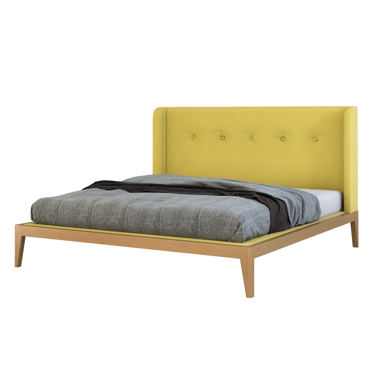 Кровать двуспальная с мягким изголовьем 180x200 темно-серая Fly soft new BRAGIN DESIGN ДИЗАЙНЕРСКИЕ 256414 Бежевый;черный  - Вид №5