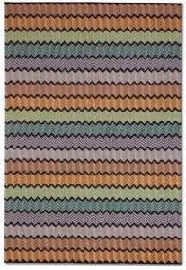 MissoniHome Шерстяной коврик ручной работы с разноцветным шевроном