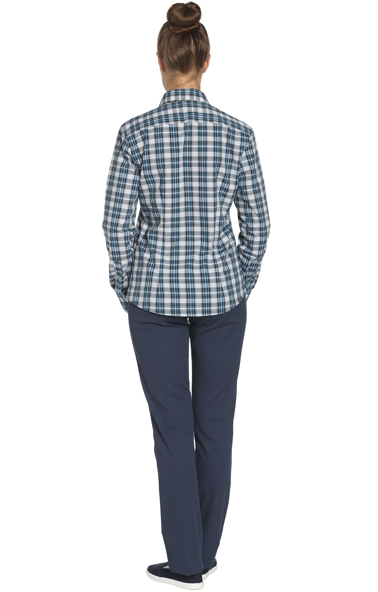67805 Рубашка в клетку plaid blue (шотландка синяя) HIPSTER  Толстовки, рубашки, футболки, тенниски  размер 44 (88)  - Вид №3