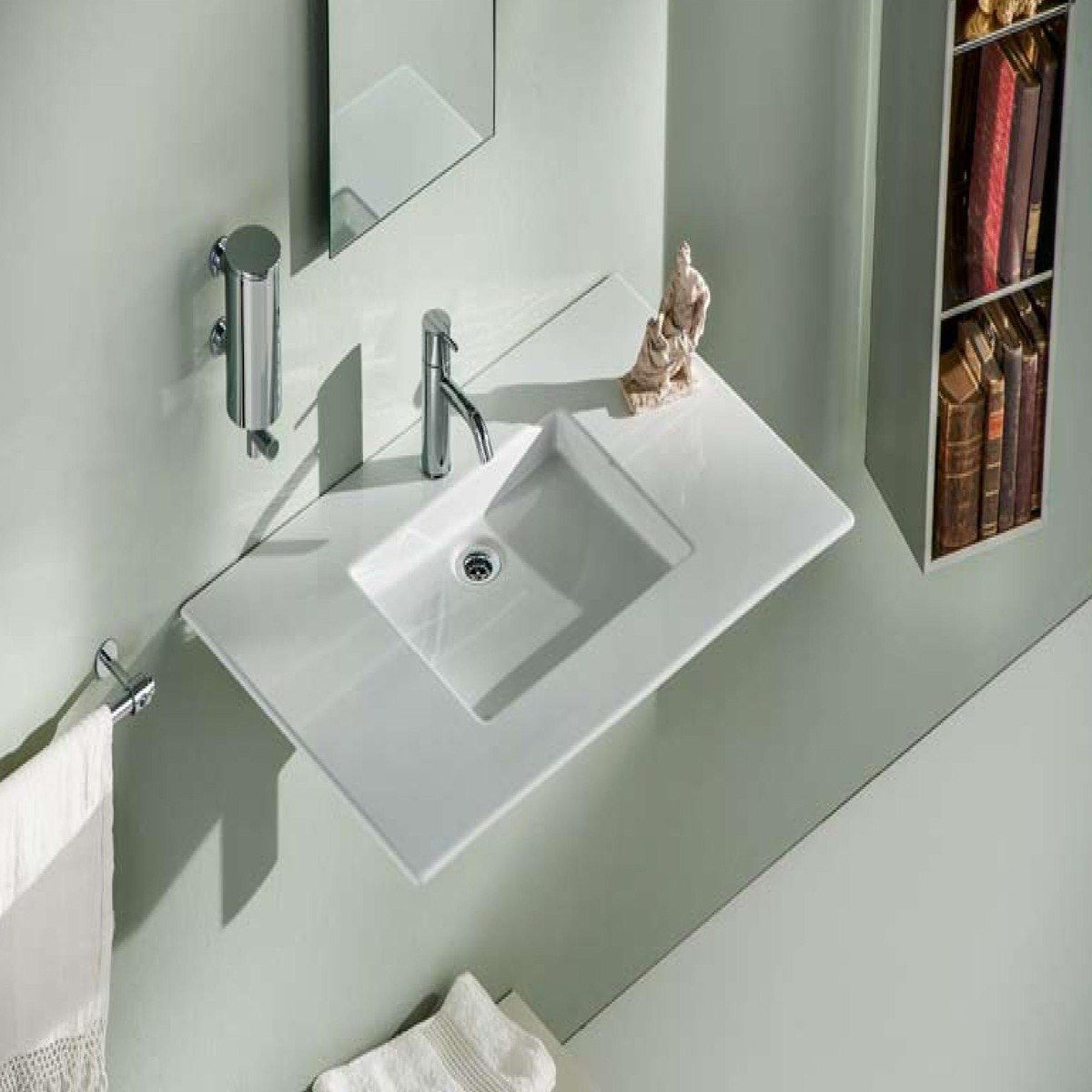 Керамическая прямоугольная подвесная раковина Rapsel ARCH-00016334 - Вид №4