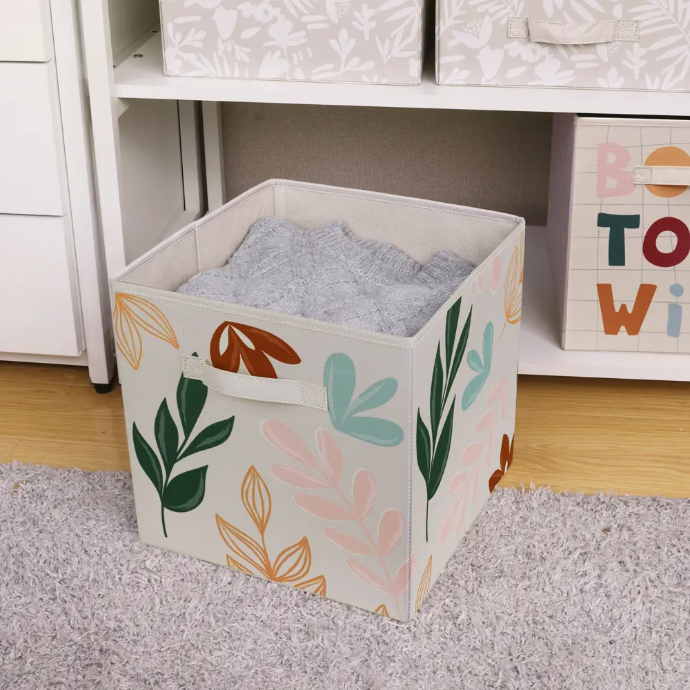 89357882 Короб-органайзер Листья 31x31x31 см полиэстер разноцветный SPACEO STLM-1576296
