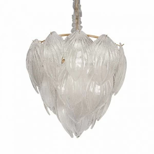 Люстра стеклянная на 4 лампы 38х50 см белая Novida B014 L4 light DELIGHT COLLECTION ДИЗАЙНЕРСКИЕ 00-3883163 Белый;прозрачный