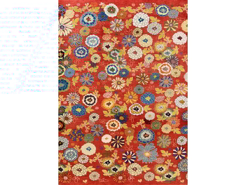 Прямоугольный шерстяной цветочный ковер Zollanvari Ikebana Kyoto-Designer ARCH-00051007