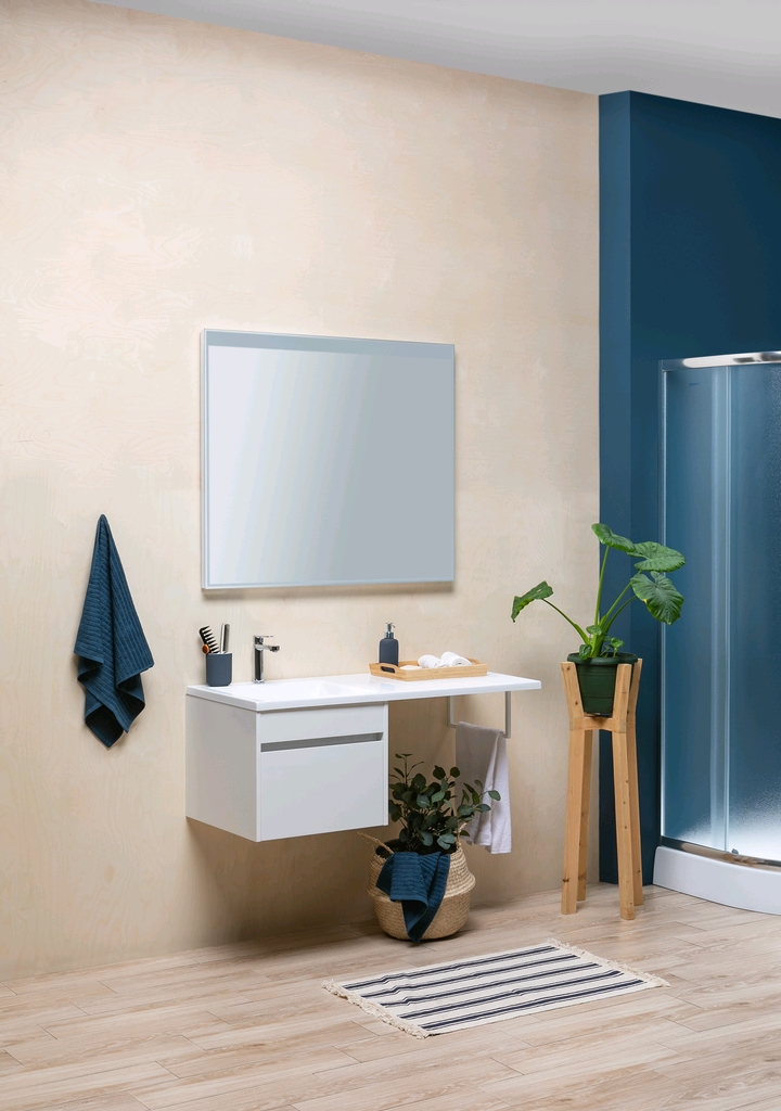 Тумба с раковиной Aquanet Токио 110 L белый (подвесная, 1 ящик) 0023691500235497 - Вид №15