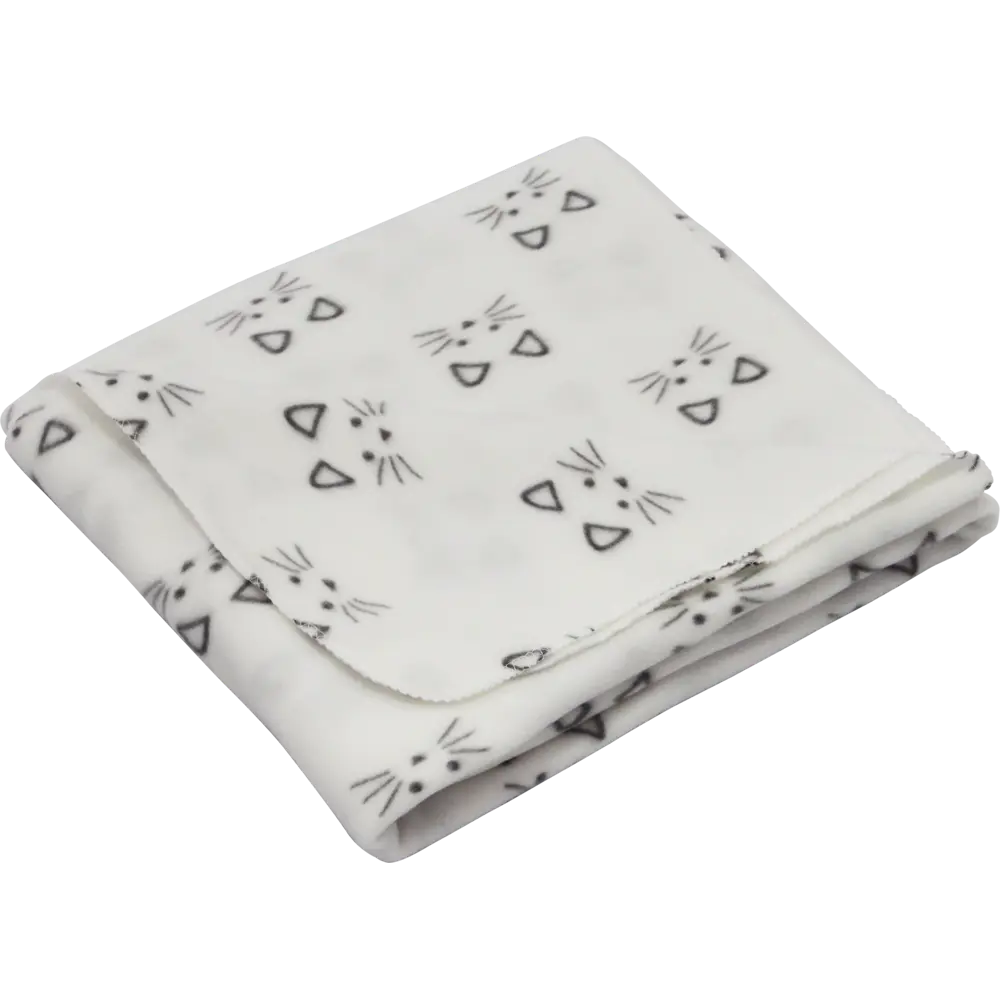 Плед «Барсик» 120x150 см флис цвет белый BELEZZA STLM-2177379 - Вид №2