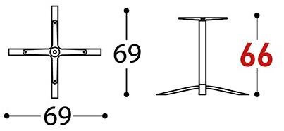 Varaschin Основание стола из стали с 4-звездочным порошковым покрытием Blade 2150l - Вид №3